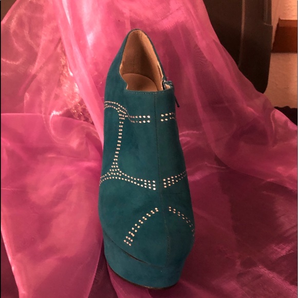 Blue Heeled Bootie - Picture 1 of 2